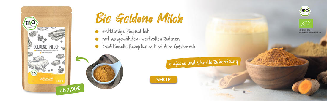 Goldene Milch Pulver von bioKontor mit bio Kurkuma